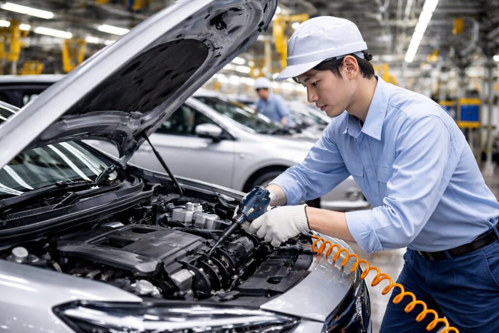 自動車製造工場でのお仕事