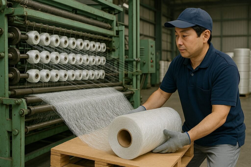 ガラス繊維（グラスファイバー）のマシンオペレーター ・加工・積み込み・運搬運搬