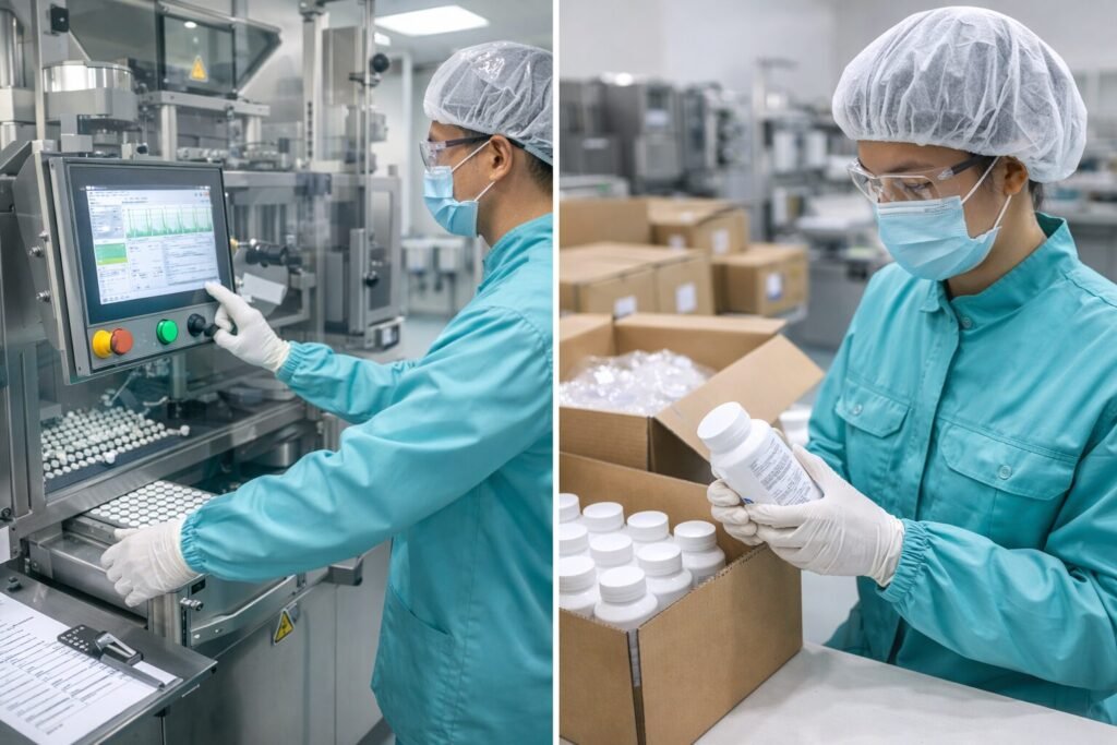 医薬品の製造マシンオペレーター及び製品の包装・検査