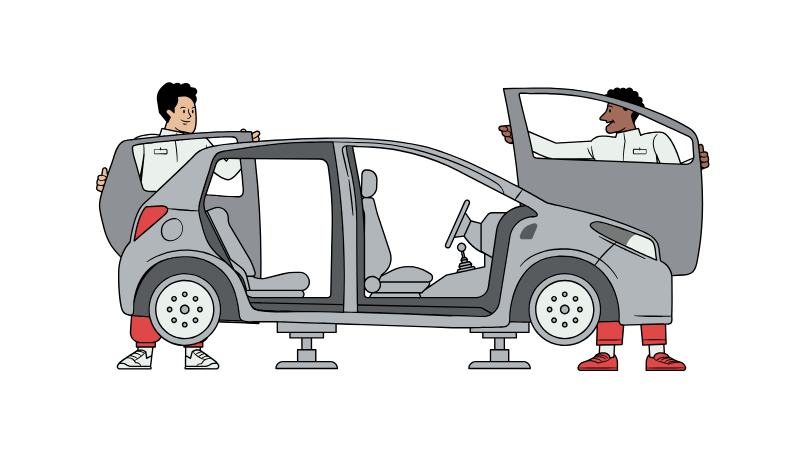 自動車車体部品（ピラー）の加工業務