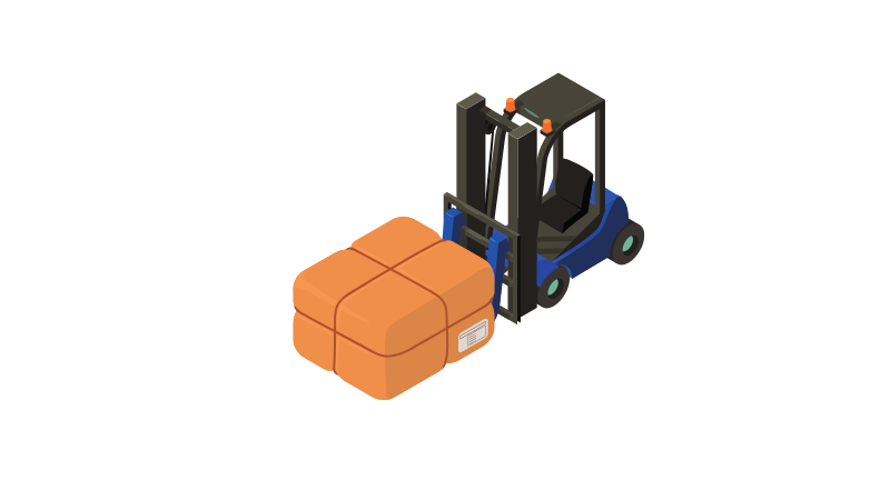 ペットボトル飲料のフォークリフト運搬業務